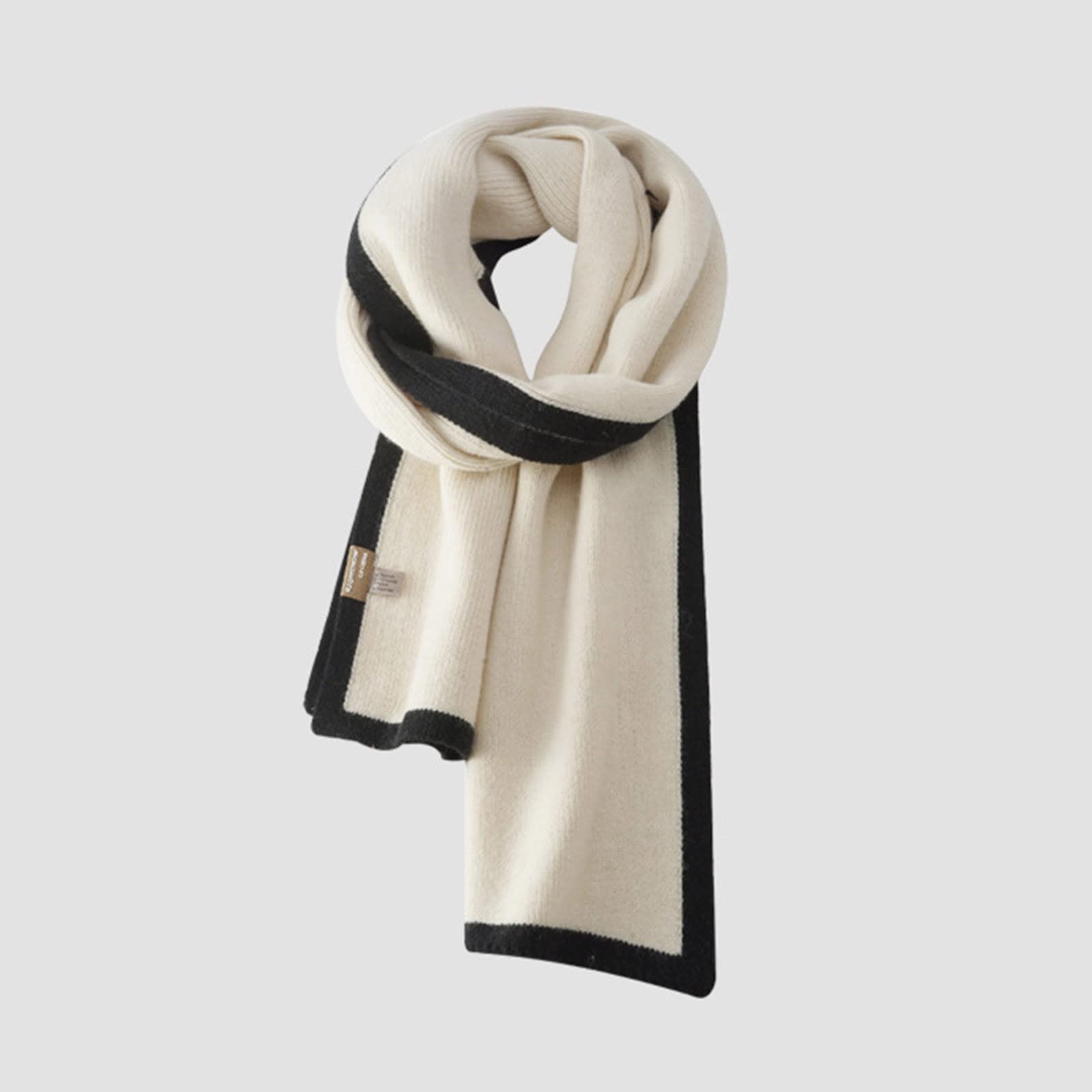 Mujer Otoño Invierno Cálido Color Sólido A Juego Bufanda De Moda Simple Hombres Bufanda Verano(Beige-One Size)
