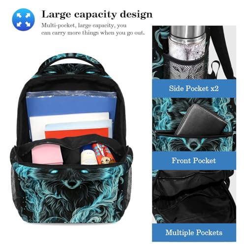 Ensemble sac à dos motif renard vert foncé avec sa trousse