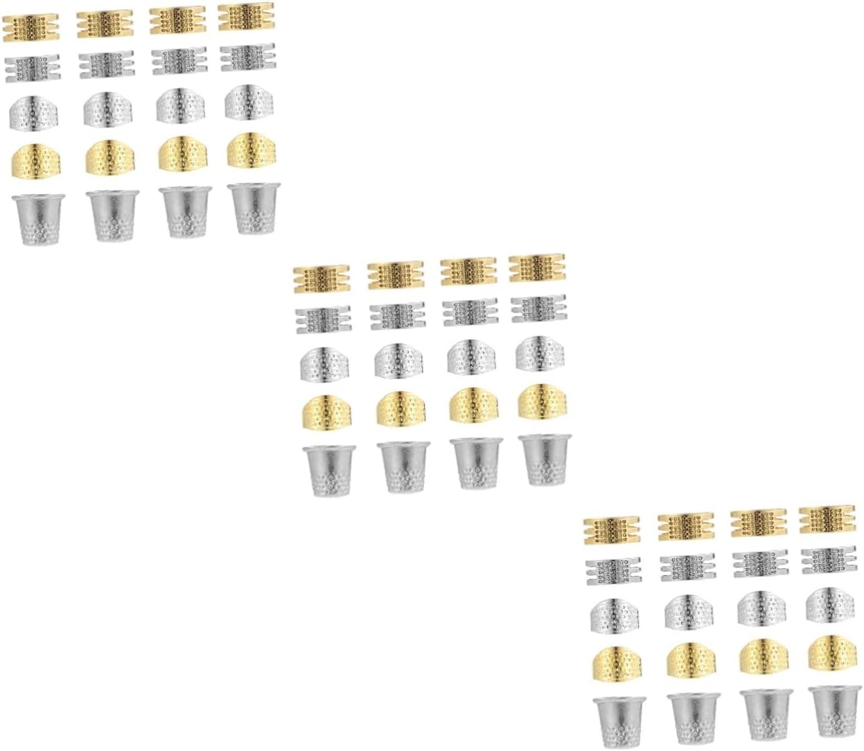 STOBOK 60pcs Copper Sewing Finger Protectors for Crafts and Cross Stitching Includes and for Hand Sewing and Embroidery
