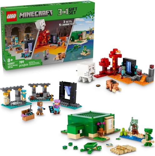 Image of LEGO Minecraft 66807 Infinite Worlds Gift Set Building Kit - 789-Piece Adventure Playset with Multiple Biomes & Figures, Video Game Toy Gift for Kids Ages 8+