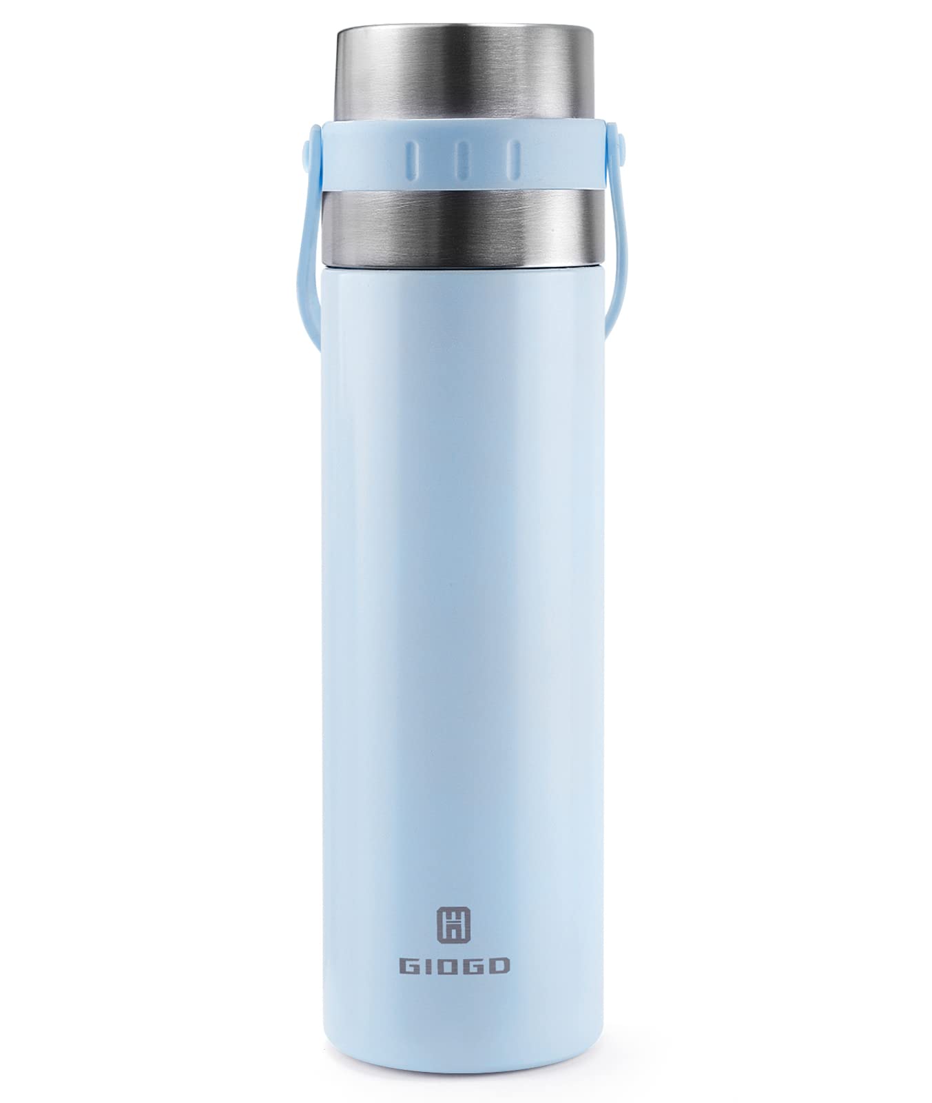 Vacuum Insulated Flasks with Cup 600ml/21oz Stainless Steel Flask for Hot and Cold Coffee Drink Thermo Bottle with Cup.(600ml,Blue)