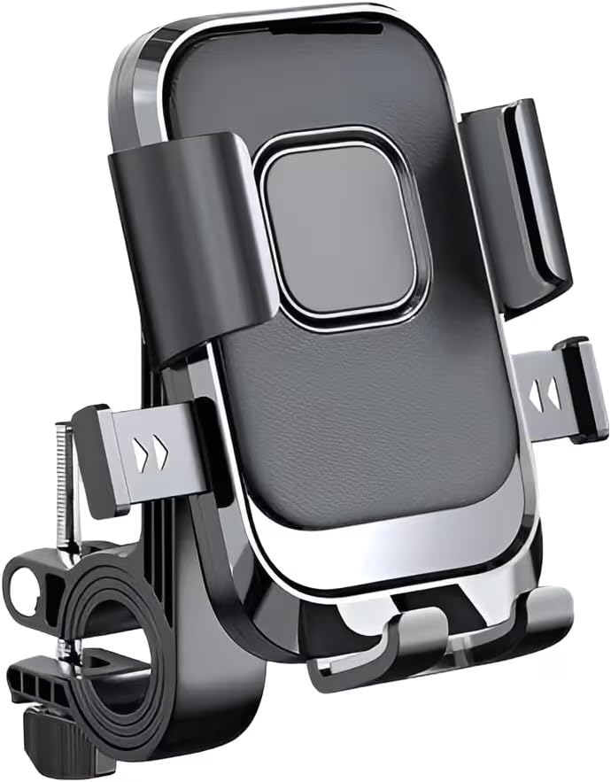 Bike Mobile Holder with 360 Degree Rotation Shock Resistant Anti Shake Design Firm Locking One Hand Operation Adjustable Handlebar Mount Compatible with All Smartphones Secure (Black)-image-18