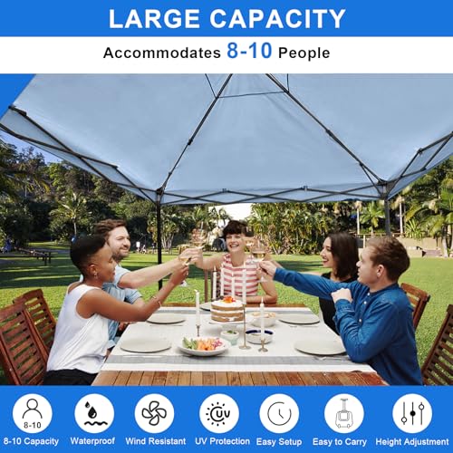 KAMPKEEPER-10×10-Canopy-Tent-with-Pockets-Sidewall-Easy-Pop-Up-Canopy-Outdoor-Shade-with-Vented-Roof-for-Garden-Commercial-Outdoor-Party-Portable-Instant-Camping-Beach-Canopy-Tents-Navy-Blue KAMPKEEPER 10×10 Canopy Tent with Pockets Sidewall Easy Pop Up Canopy Outdoor Shade with Vented Roof for Garden Commercial Outdoor Party Portable Instant Camping Beach Canopy Tents Navy Blue