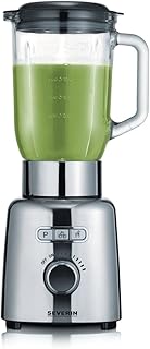 SEVERIN Blender avec Récipient en Verre, 1,5 L, env. 1.000 W, SM 3710, Inox/Noir