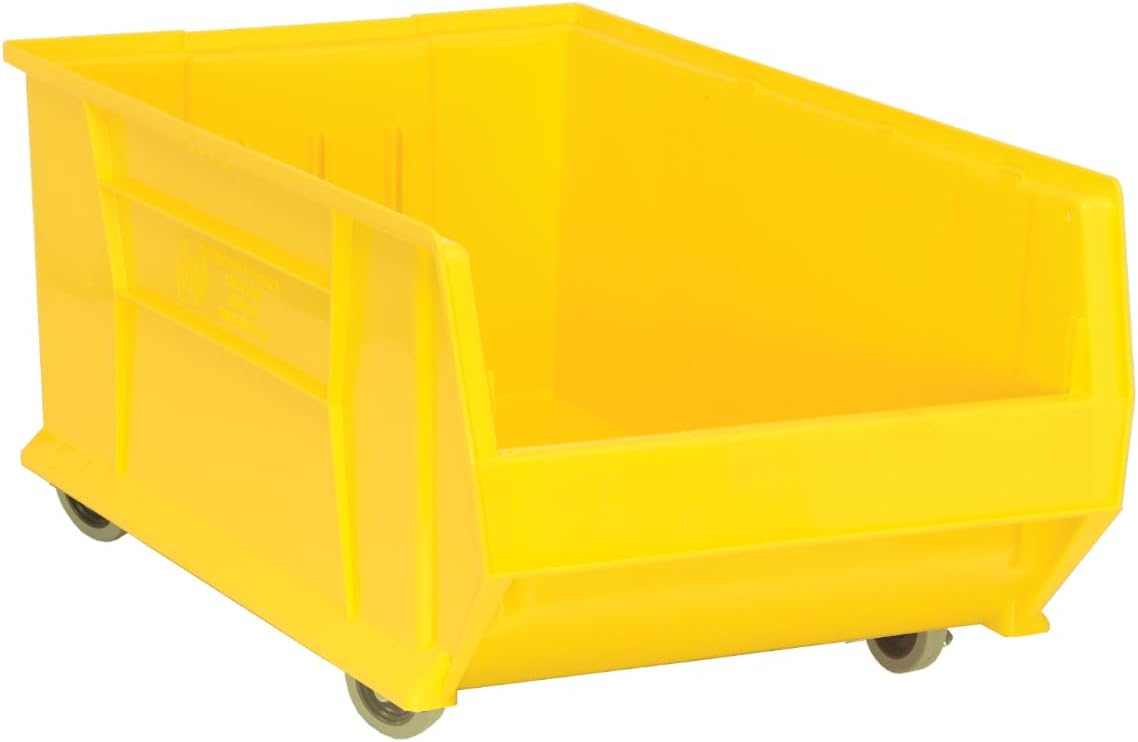 QUANTUM STORAGE SYSTEMS QUS985MOBYL Hulk Mobile Heavy Duty Part Organizer Yellow Bins 30" L x 19" W x 15" H