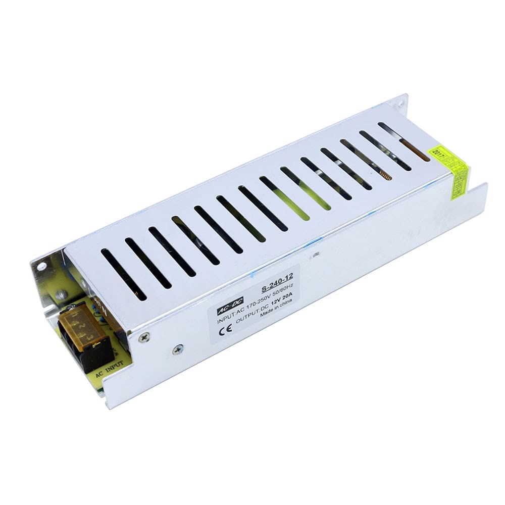 Transformador ​De Potencia Fuente de alimentación del inversor de Voltaje de Tipo de Tira 220V a DC 1 2V 20A 240W Transformador De Voltaje (Input Voltage : AC 170-250V, Output Voltage : 12V)