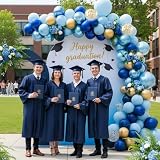 Balony urodzinowe, niebieskie, złote, niebieskie, 60 balonów z metalicznym niebieskim konfetti, dekoracja na imprezę, dla chłopców i mężczyzn, balony z helem na urodziny, baby shower, dekoracja na