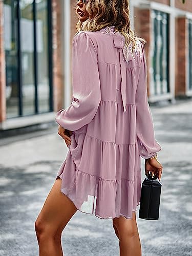Image of KIRUNDO Women's 2026 Fall Long Sleeve Baby Doll Dresses