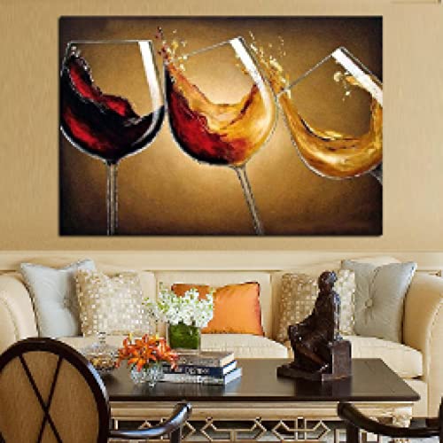 Toile rouge vin decoration murale grand format 80x110cm - 2