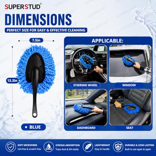 Image of 6Pcs-Car Cleaning Kit Car Accessories 2026 | Car Duster Microfiber Brush | Bag-1 |1 Dustbin | 1 Microfiber Cloth | 2 Interior Cleaning Brush (6)