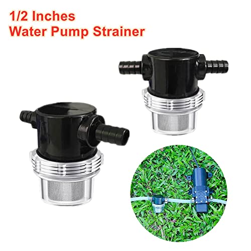 1/2 Inches Water Pump Strainer, Rv Water Pump Filter Compatible With 3/8 Inches Hose Barb In-Line Strainer Twist-On Pipe Sprayer For 12V Dc 80 Psi Camper Marine Boat Lawn, 80 Mesh Filter 2Pc #TOP5