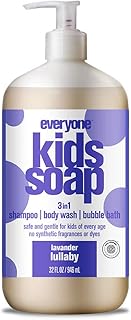 Everyone 3-in-1 Kids Soap, Body Wash, Bubble Bath, Shampoo, 32 Ounce (Pack of 1), Lavender Lullaby, Coconut Cleanser with Plant Extracts and Pure Essential Oils