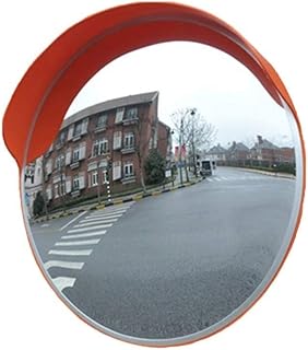 RLKHXBS Espejo de Seguridad Convexo de 30-120 CM y Espejo antirrobo Rojo para Seguridad del tráfico y Seguridad en garajes con Ajustable