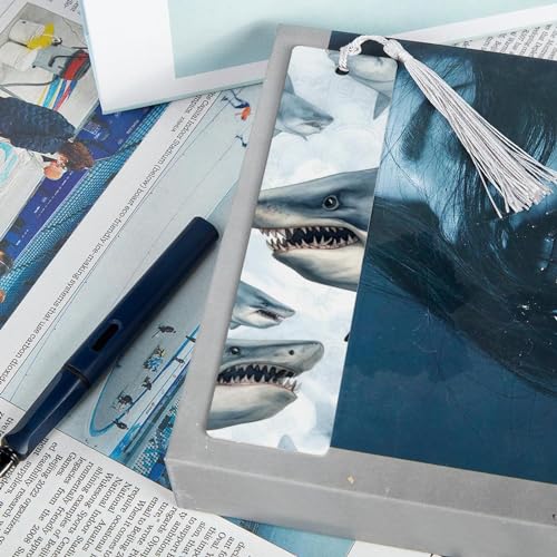Marque-pages requin : lot de 6 accessoires de lecture originaux - 7