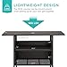 Best Choice Products Outdoor Patio Wicker Bar Counter Table Backyard Furniture w/ 2 Steel Shelves and 2 Sets of Rails - Brown
