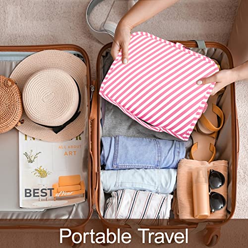 Lakibole Makeup Bag Hanging Toiletry Bags For Traveling Women Girls Cosmetic Travel Bag Multifunction Shower Bag With Strong Spring Snap Hook - Pink #TOP3