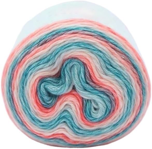 5 Rolls Gradient Space Dye Wool Blend Cotton Yarn for Crocheting Craft(10)