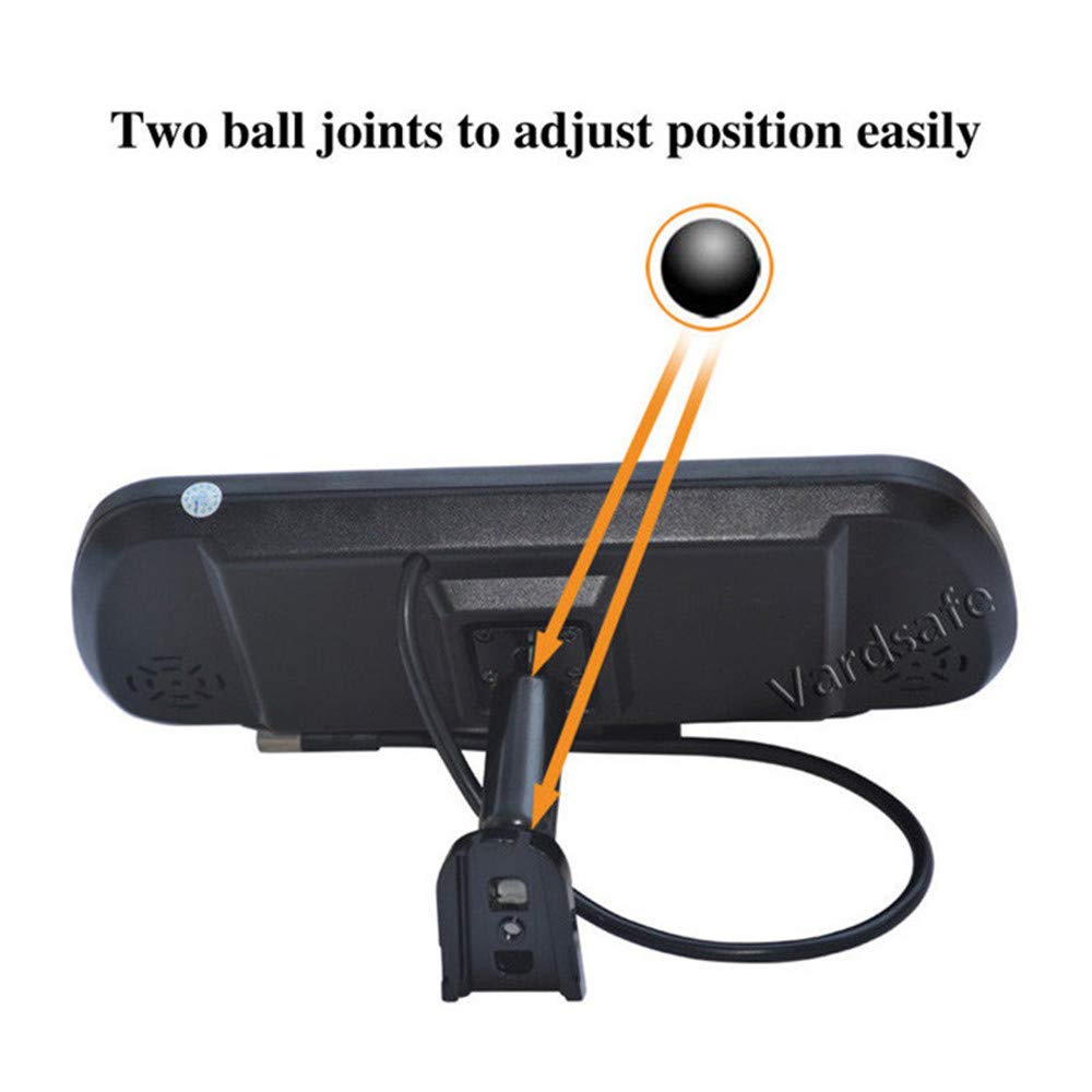 Cámara de respaldo de doble lente y monitor de espejo trasero con clip de 7 pulgadas compatible con Citroen Jumpy/Peugeot Expert/Fiat Scudo/Toyota ProAce