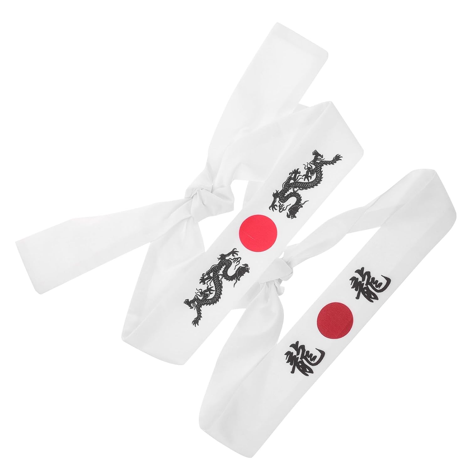 Ciieeo Japanese Chef Headband 2pcs with Pattern, Wide Cotton Headwraps for Sushi Chefs and Karate Enthusiasts, Breathable Hair Accessories for Cooking and Sports