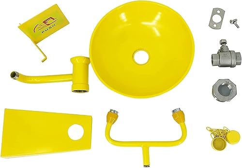 Miniatura 3 de ZBJH Estación portátil de lavado de ojos de emergencia Unidades de lavado de ojos montadas en la pared Acero inoxidable ABS Recubrimiento Estaciones