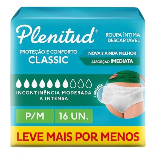 Plenitud Roupa Íntima Classic para Incontinência P/M-16 un