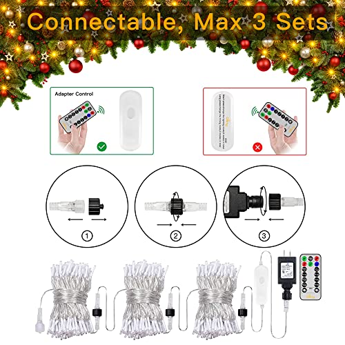 Ollny String Lights Indoor - 200 Led 66Ft, 8 Modes Fairy Lights With Timer And Remote, Ip44 Waterproof Plug In Christmas Lights For Bedroom Wall Indoor Outdoor Party Background Decorations(Warm White) #TOP5