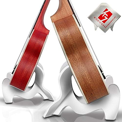 KSEV Portable Ukulele Stand (2 Pack), Lightweight LDPE Material Instrument Holder for Small Musical String Instrument Ukulele, Violin, Mandolin, Banjo & Guitar