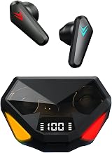 Acuvar Fully Wireless Bluetooth 5.2 Rechargeable Waterproof Sweatproof Gaming Earbud Headphones with Microphone, RGB LED 12h USB C Power Charging Case Surround Stereo Bass and Passive Noise Cancelling