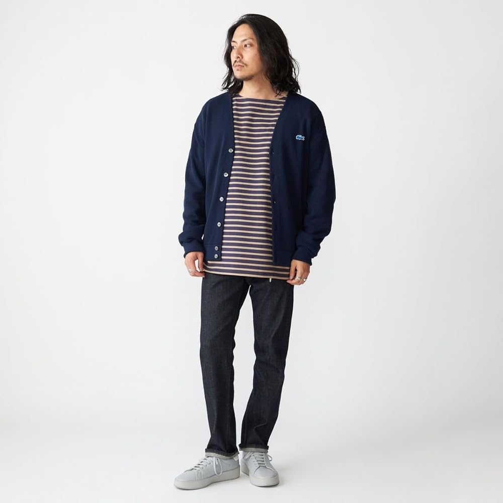 LACOSTE スナップ スウェット カーディガン ネイビー L ワニ 刺繍 | ME