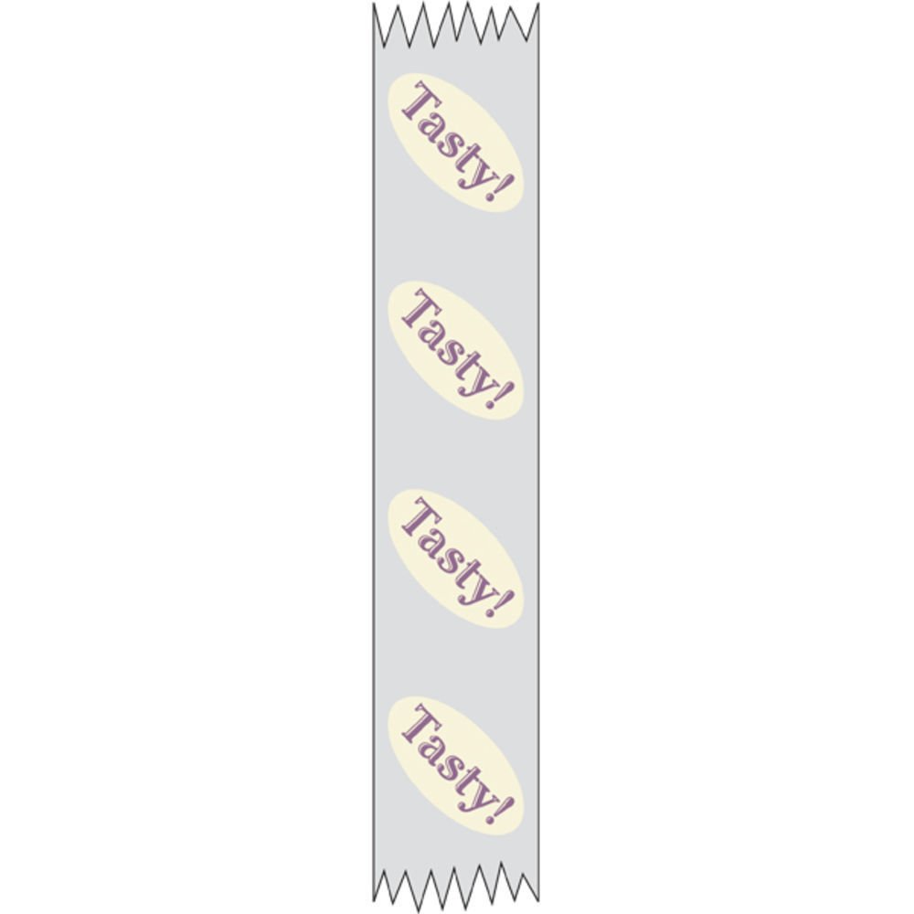Tamper Evident Packaging Tape for Food Containers Transparent Clear Imprinted "Tasty" - 1"W x 500 ft by HUBERT – 1"W x 500 ft, Plastic, Clear, Model 150XCPTAST