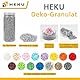 HEKU grobkörniges Deko-Granulat in silber, ca. 750g I Vielseitig Einsetzbar I Ideal für Hochzeiten und Bastelprojekte I Wiederverschließbare Dose