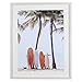 HomeRoots Multi 40% MDF 40% Wood 10% Paper 10% Glass Framed Surfboard Wall Art