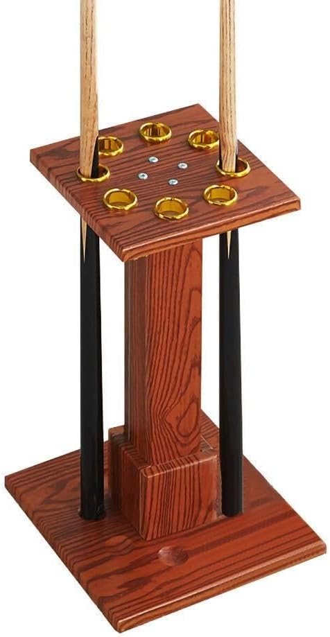 Durable Freestanding Wooden Pool Cue Rack, 8 Cue Capacity Billiard Floor Stand for Home, Club & Game Room, Stylish Walnut Finish, 30x55x24cm