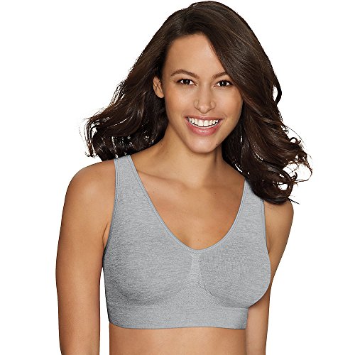 Hanes Get Cozy ComfortFlex Fit Wirefree Bra Light Gray Heather