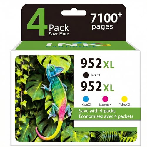 Image of Compatible Ink Cartridges Replacement for HP 952XL 4 Combo Pack (Black /Cyan /Magenta /Yellow) Work for HP OfficeJet Pro 7720 7740 8210 8710 8720 8715 8740 OfficeJet 8702 Printers