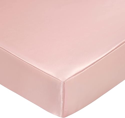 Miniatura 2 de SiinvdaBZX Sábanas de satén para cuna para niñas, suaves y sedosas, color rosa, para cuna estándar y colchón de niño pequeño, 28 x 52 x 8 pulgadas