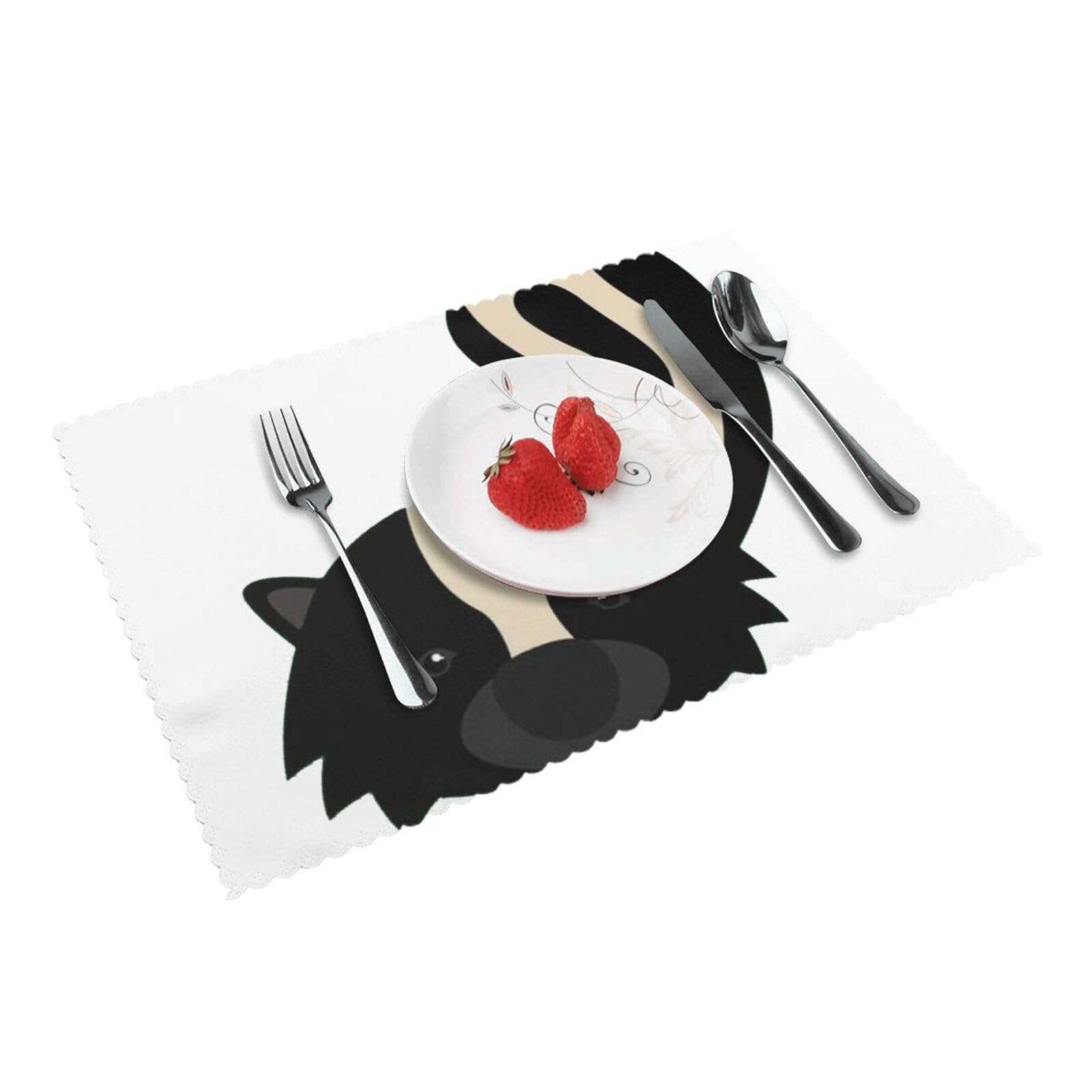 Skunk Printed Placemats Set of 4 PCS Washable Placemat for Kitchen Table Heat-resistant Table Mats 45x30 CM