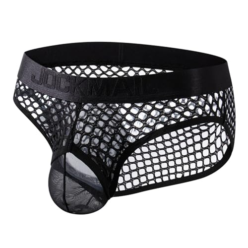 JOCKMAIL Men's Sexy Underwear Briefs Mesh Breathable Comfortable Low Rise Underwear for Men