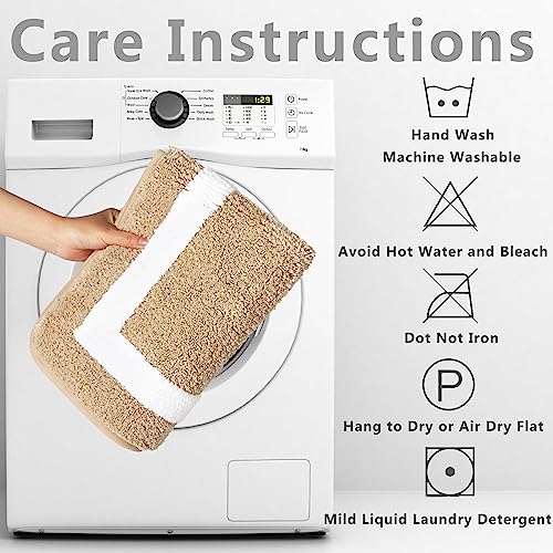 Famibay Microfibra Tappeto Bagno Beige 45x65cm