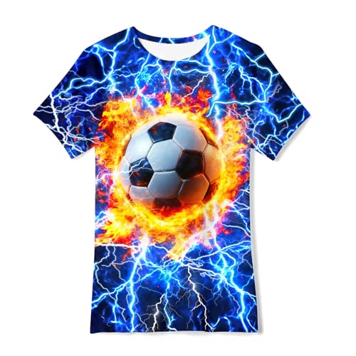 Image of 3D Graphic Short Sleeve Shirts Boys Girls Cool T-Shirt Unisex Novelty Tees for 7-12 Years Teens