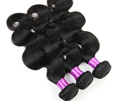 A2ZWIG 9A Unprocessed Brazilian Virgin Body Wave Remy Human Hair Extensions Weaves Wefts 3 Bundles 300 Grams (10 12 14 Inch)