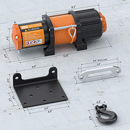 ORCISH 12V 4500lb Electric ATV UTV Synthetic Rope Winch Kits (Synthetic Rope Style)