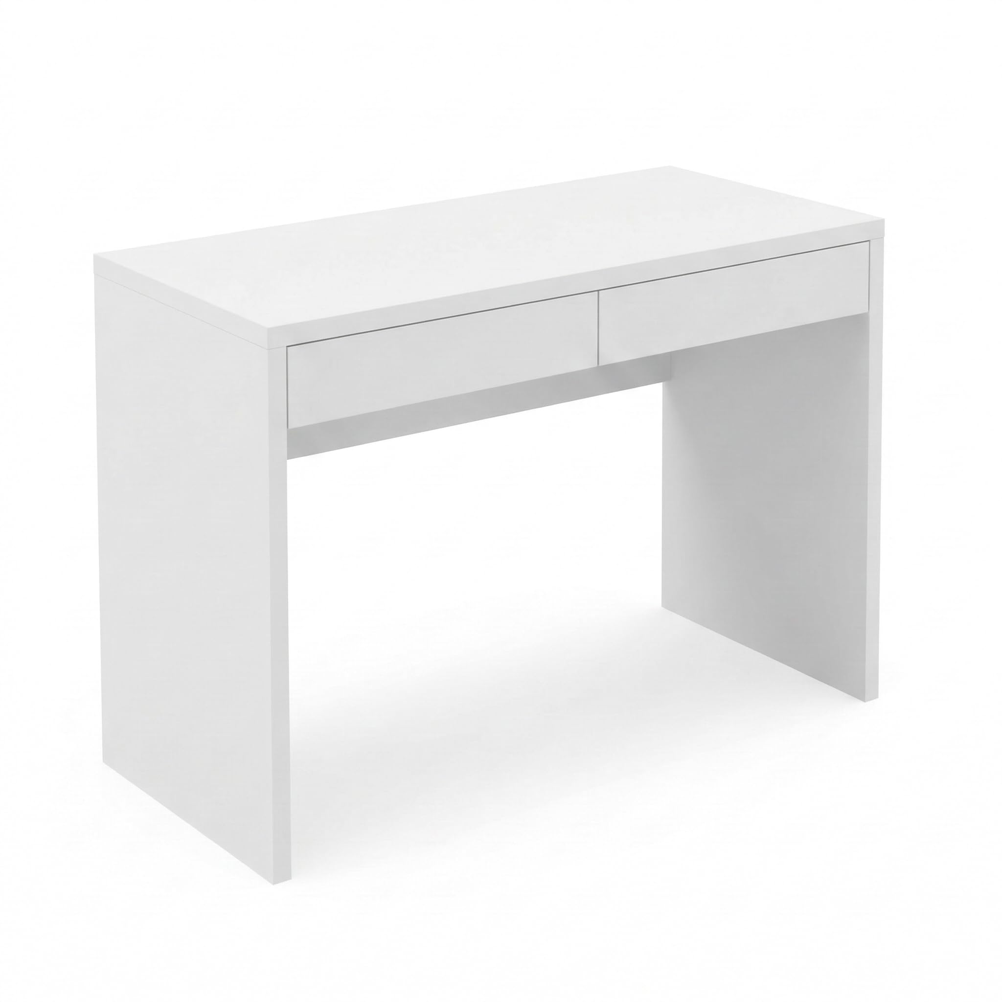 Shefa Line Vikko Desk with Drawers – Modern White Computer Desk, Dressing table, Compact 100x59cm Work Table for Home Office or Bedroom, Study Table with Storage Space