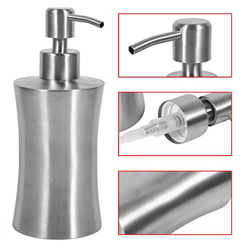 Liquid Soap Dispenser, 1pc 304 Stainless Steel Hand Pump Lotion Dispenser Refillable Liquid Hand Soap Dispenser for Bathroom & Kitchen 400ml/250ml/220ml(400ml)