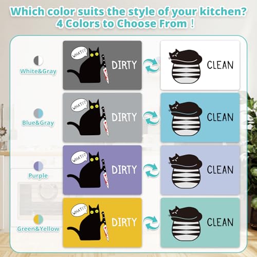Imán decorativo de lavavajillas gato negro rectangular miniatura 4