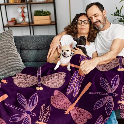Couverture lit libellule plaid chaud pour cocooning au salon - 7