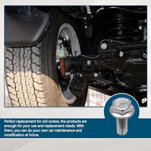 Image of 8PCS Skid Plate Bolts, 304 Stainless Steel 12mm Hex Head Auto Skid Plate Bolts Compatible with 4Runner FJ Cruiser Land Cruiser Sequoia Tacoma, Car Accessories Replacement