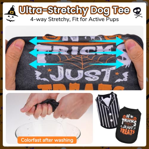 BINGPET 2PCS Dog Halloween Costume, Soft Cotton Puppy Shirt, Trick or Treat by BINGPET - Used condition - Image 3