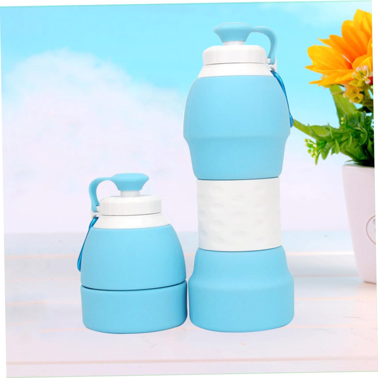 Botella de Agua Plegable de Silicona Portátil para Senderismo y Viaje