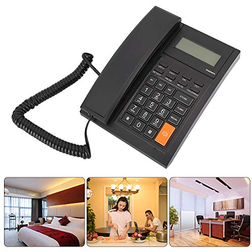BAZPUR-MART-Phone-System-Fixed-LCD-Display-Corded-Phone-with-9-Kinds-of-Ringtone-for-DTMFFSK-Double-System-for-Office